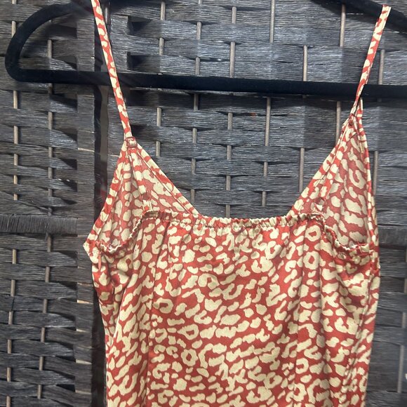 Pretty Little Thing Red Leopard Spaghetti Strap Mermaid Maxi Dress Size 2 - Picture 7 of 9